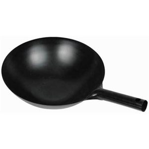 Stir Fry Pan, Carbon Steel Body, No Rivets, 16" Diameter, Black