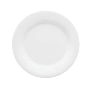 Assiette Ronde, En Mélamine, Bord Étendu, Blanc, 30.5 CM