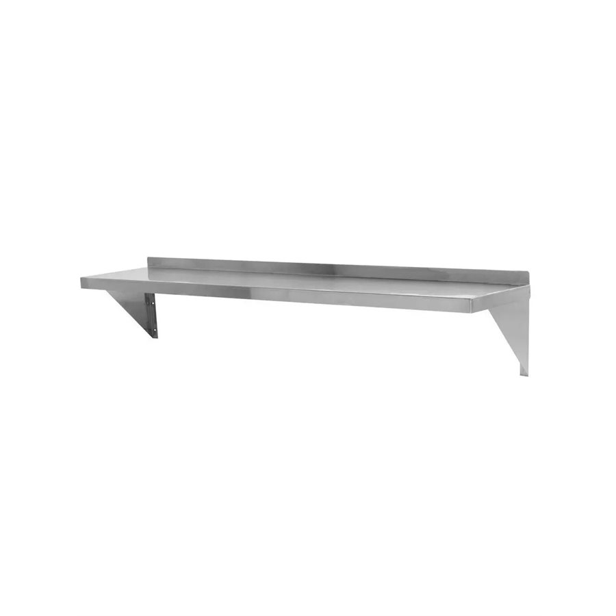 14"× 60" 18-Gauge 430 Stainless Steel Solid Wall Mounted Shelf