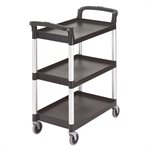 Utility Cart (Unassembled), Three Shelves, Black, 33 X 16 X 38"