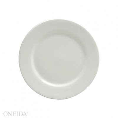 Plate, Round, Wide Rim, Buffalo Bright White, 6.25" Dia, 3Dz