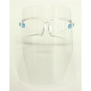 PROTECTIVE FACE SHIELD MOUNTED ON GLASSES