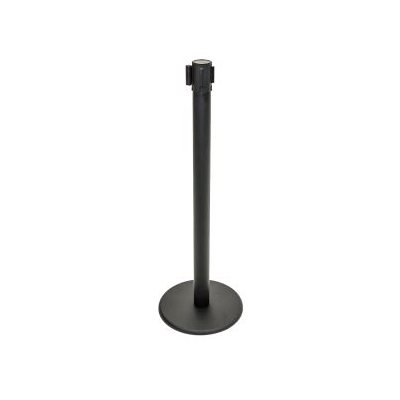 Post, Crowd Control, Stainless Steel, W/ Black Nylon Rope