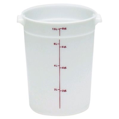 Boîte de Rangement Ronde, Cambro RFS8148 8 Qt. Blanche