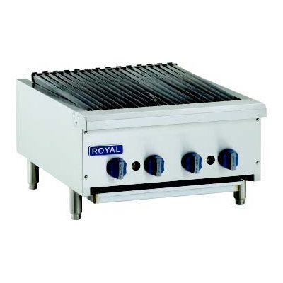 Broiler, Radiant Heated, 6 Burners, 90000 BTU, Natural Gas, 36"